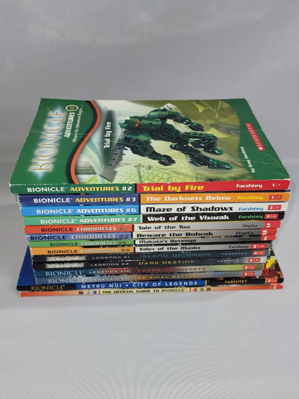 Lego Bionicle Vintage 14 Book Lot Greg Farshtey Paperbacks Scholastic